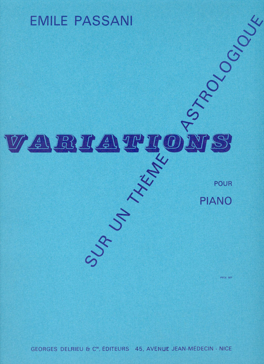 Variations sur un thème astrologique - partition piano, Emile Passani