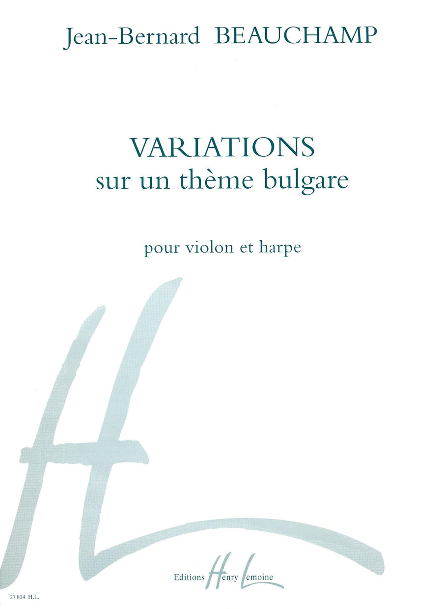Variations sur un thème bulgare - partition violon, Jean-Bernard Beauchamp