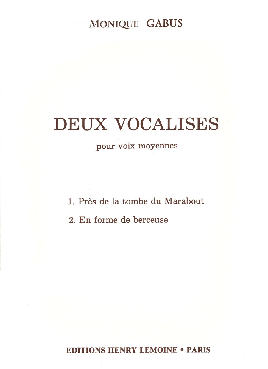 Vocalises (2) - partition chant, Monique Gabus